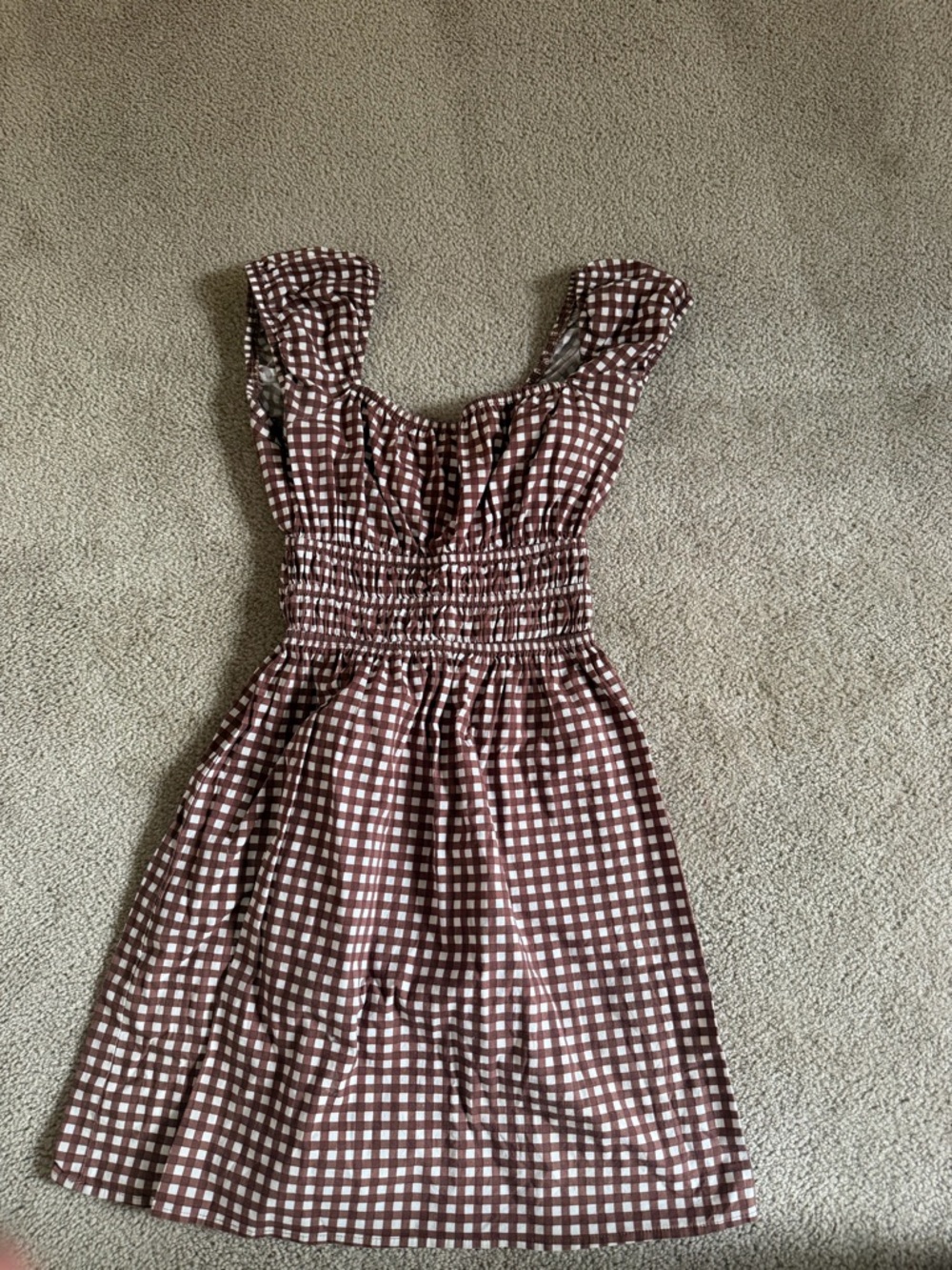 Show Me Your Mumu Burgundy & White Gingham Mini Dress